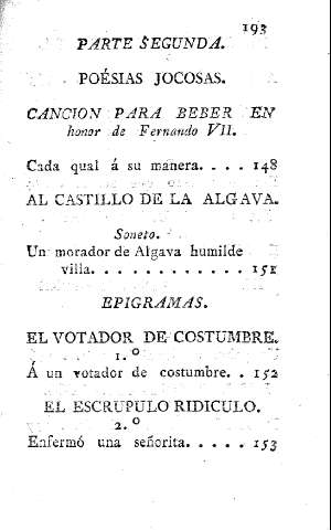 Parte segunda. Poesías jocosas