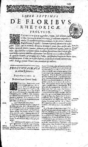 Liber Septimvs. De Floribvs Rhetoricae