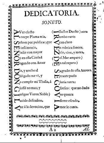 Dedicatoria. Soneto