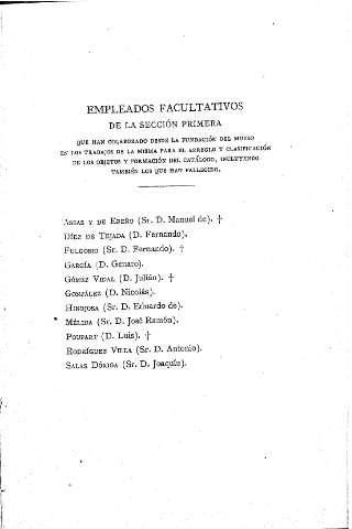 Empleados facultativos de la Sección Primera