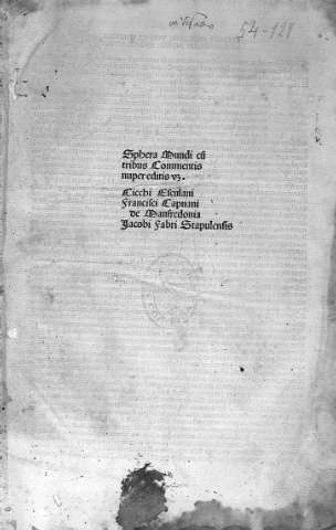 Sphera Mundi cuntribus Commentis nuper editis... 