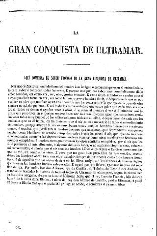 La gran conquista de Ultramar. Aquí comienza el noble prólogo de la gran conquista de Ultramar