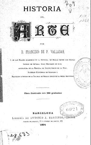 HISTORIA DEL ARTE POR D. FRANCISCO DE P. VALLADAR