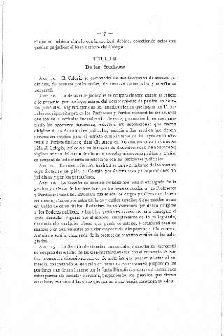 Título II. De las secciones