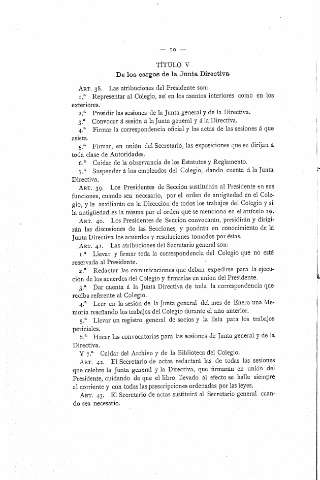 Título V. De los cargos de la Junta Dorectiva