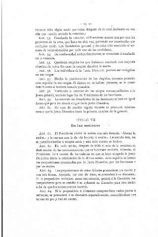 Título VII. De las sesiones