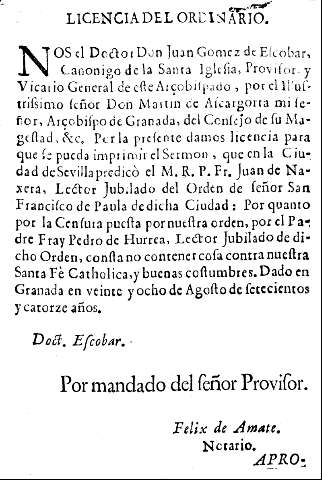 Licencia del ordinario