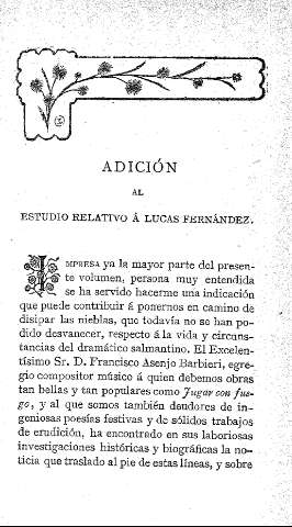 Adicion al estudio relativo a Lucas Fernández.