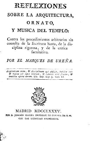 Reflexiones sobre la arquitectura, ornato, y musica del templo ...