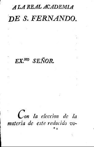 A la Real Academia de S. Fernando