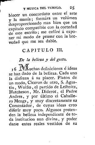 Capitulo III. De la belleza y del gusto