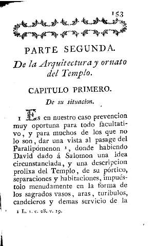 Parte segunda. De la arquitectura y ornato del Templo. Capitulo primero. De su situacion
