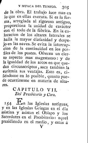 Capitulo VII. Del presbiterio y coro
