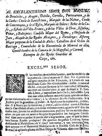 Al excelentissimo señor Don Manuel de Benavides, y Aragon, Davila, Corrella, Portocarrero, y de la Cueba ...