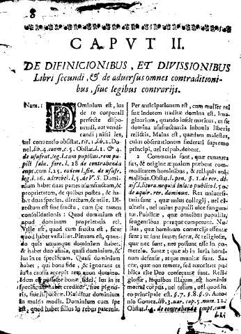 Capvt II. De definicionibus, et divissionibus Libri secundi, et de aduiersus omnes contraditionibus, fiue legibus contrariis