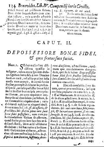 Caput. II. Depossessore bonae fidei, et quos frutus suos faciat.