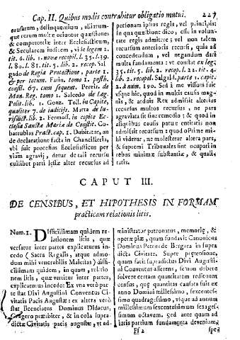 Caput III. De censibus, et hipothesis in formam practicam relationis litis
