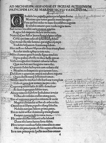 Ad Michaelem Hispaniae et Sicilias altissimum Principem Lucae Marinei...