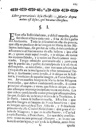 Liber generationis Iesu Christi : : : Mariae dequa natus est Iesus, qui vocatur Christus. I.