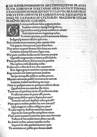 Ad reverendissimvm archiepiscopvm Franciscvm Ximenivm ...