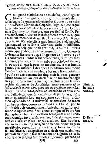 Aprobacion del ilustrissimo Sr. D. Manuel Tercero de Rosas, Obispo de Icossio, y Assistente al Sacro Solio