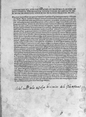 I. Iuniani Maii eq vitis Parthenopei et Oratris... Feliciter incipit