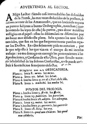 Advertencia al lector