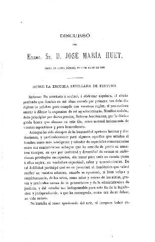 Discurso del Excmo. Sr. D. José María Huet, leído en Junta Pública de 6 de mayo de 1866