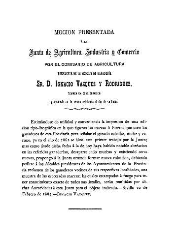 Mocion presentada a la Junta de Agricultura, Industria y Comercio por el comisario de Agricultura...