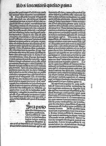 Libri sententiarum questio prima