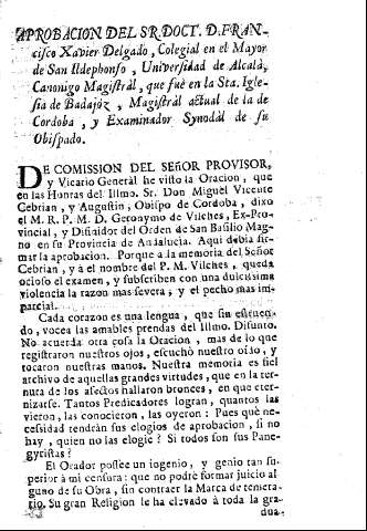 Aprobacion del Sr. Doct. D. francisco Xavier Delgado