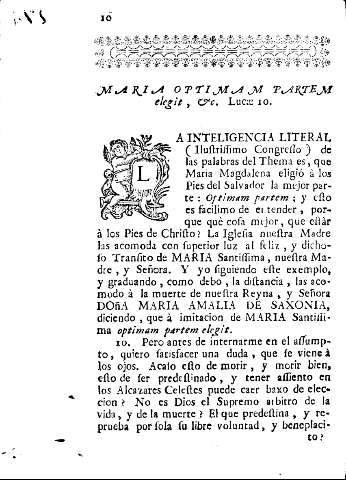 Maria optimam partem elegit, etc. Lucae 10.