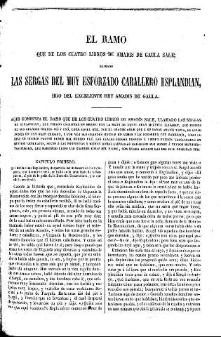 El ramo que de los cuatro libros de Amadís de Gaula sale, llamado Las Sergas del muy esforzado Caballero Esplandian, hijo del excelente Rey Amadís de Gaula