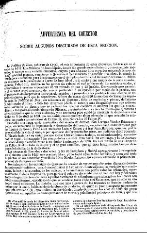 Advertencia del colector sobre algunos discursos de esta sección