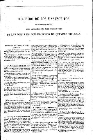 Registro de los manuscritos que se han confrontado para la impresión de este Segundo Tomo