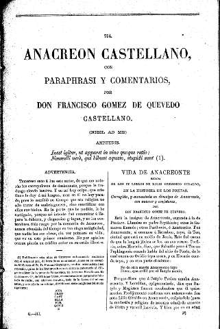 Anacreon castellano, con paraphrasi y comentarios   
