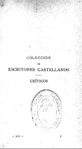 Colección de escritores castellanos. Críticos