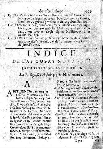 Indice de las cosas mas notables que contiene este libro