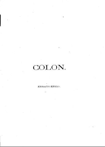 Colon. Ensayo épico.