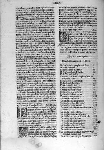 Liber Octavus y Tabula libri octavi