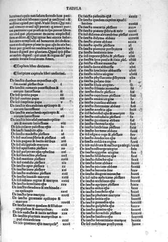 Liber Undecimus y Tabula libri undecimi