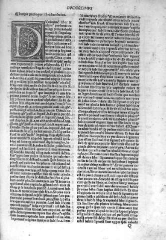 [Liber Duodecimus y Prologus libri duodecimi] Q