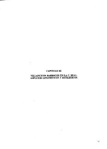 Capitulo III. Villancicos barrocos en la C. Real: aspectos lingüisticos y estilisticos