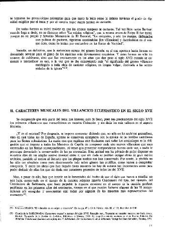 II. Caracteres musicales del villancico eclesiastico en el siglo XVII
