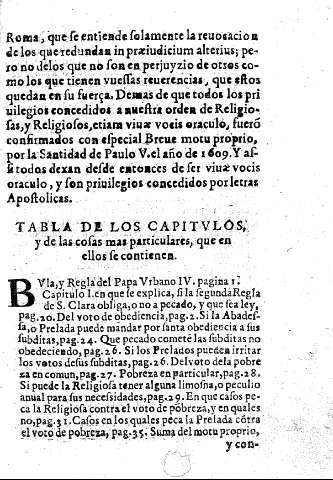 Tabla de los capitulos y de las cosas mas particulares, que en ellos se contienen