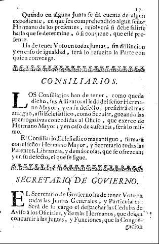 Consiliarios. Secretario de govierno.