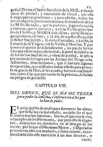 Capitulo VIII. Del orden, que se ha de tener para pedir la limosna, é instruccion á los que la han de pedir.