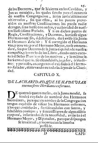 Capitulo X. De la Charidad, que se ha de usar con nuestros Hermanos enfermos.