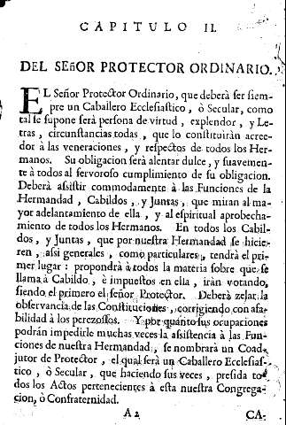 Capitulo II. Del señor protector ordinario.