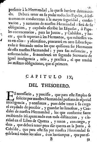 Capitulo IX. Del Thesorero.